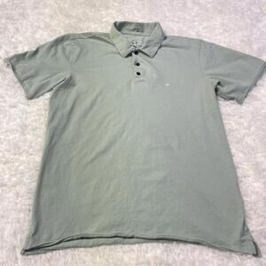 Rag Bone Mens Medium Green Short Sleeve Polo Shirt Casual Preppy